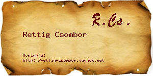 Rettig Csombor névjegykártya